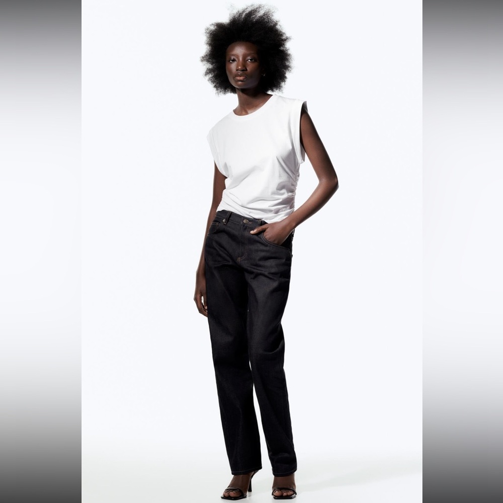 Zara Ruched Cotton Top
